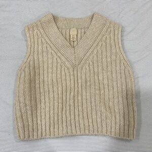 H&M Beige V-Neck Knit Vest